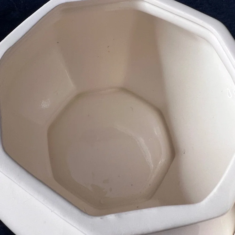Vintage White Octagonal Gravy Tureen